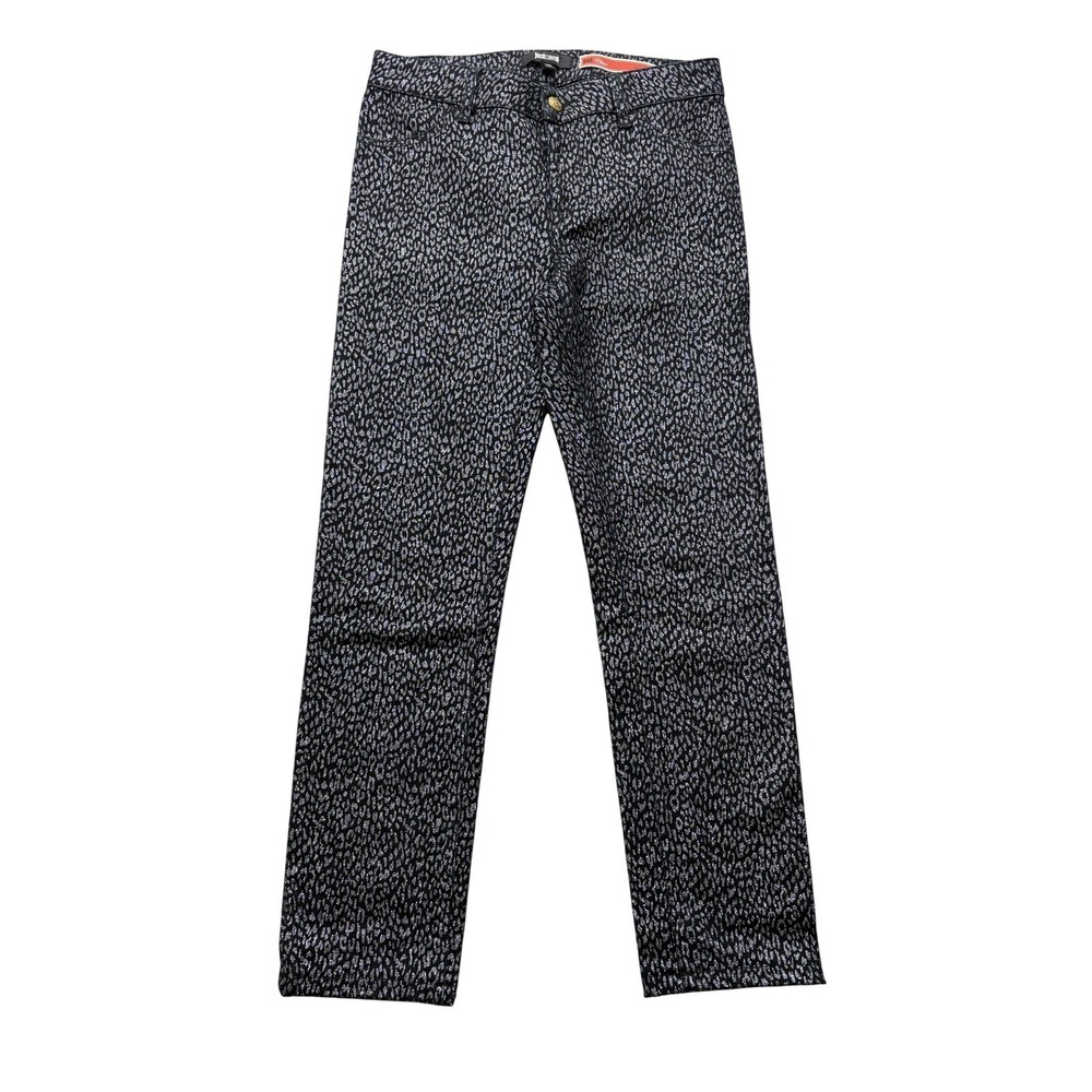 Just Cavalli Just Chic Jegging Jeans Womens 26 Black Glitter Animal Print Italy‎